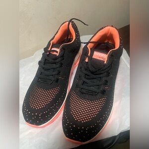 Women's Black and Pink Sneakers